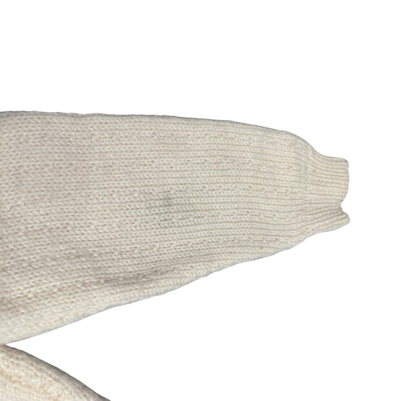 Vtg Hand Knitted 100% Wool Women Cardigan Sweater 3D Crochet Flowers Sz Small - Picture 6 of 8